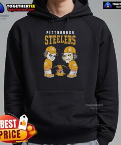 Official Pittsburgh Steelers hoodie featuring Michael Myers and Billy Puppet urinating on Baltimore Ravens and Cleveland Browns.