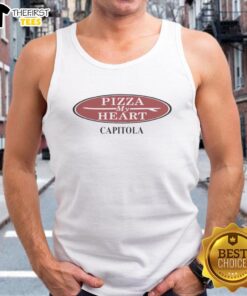 Alt Text: Official Pizza My Heart Capitola Classic Tank Top featuring a stylish design perfect for pizza lovers.