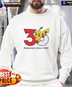 Official Pokmon 30th Anniversary 1996 sweatshirt featuring iconic designs and vibrant colors for fans and collectors.