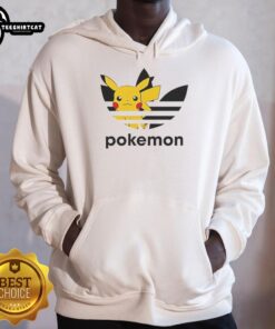 Alt Text: Official Pokmon Anniversary Pikachu Trefoil Parody Logo Hoodie featuring a vibrant design and playful graphics.