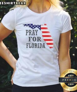 Alt Text: Official Pray For Florida Ladies Tee featuring a stylish design in vibrant colors, promoting awareness and support.
