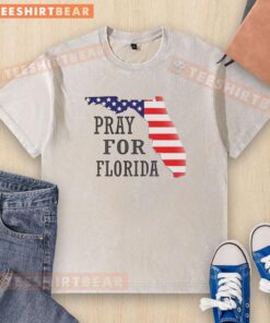 Official Pray For Florida washed t-shirt featuring a vibrant design, perfect for showing support and style.