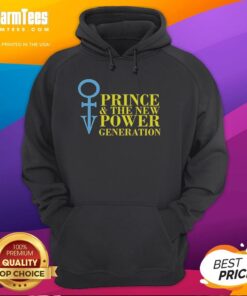 Alt Text: Official Prince and The New Power Generation logo on a stylish music lover hoodie, perfect for fans and fashion.