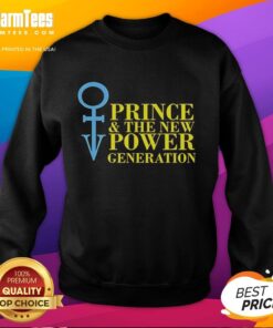 Alt Text: Official Prince and The New Power Generation logo on a stylish sweatshirt for music lovers.