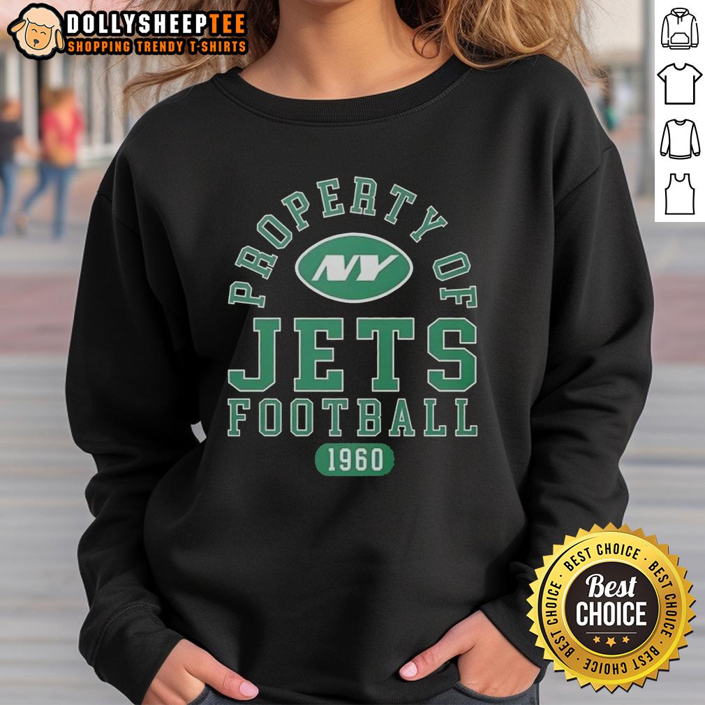 Official Property Of New York Jets Football Since 1960 Sweatshirt Official New York Jets sweatshirt, established 1960, featuring team logo and vintage design, perfect for fans.