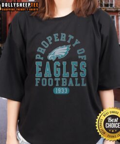Official Property of Philadelphia Eagles Football Since 1933 Ladies Tee, stylish women's sportswear for Eagles fans.