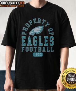 Alt Text: Official Philadelphia Eagles Football T-Shirt since 1933, featuring team logo and vintage design, perfect for fans.