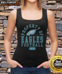 Official Property of Philadelphia Eagles Football Since 1933 tank top featuring team logo and vibrant design.