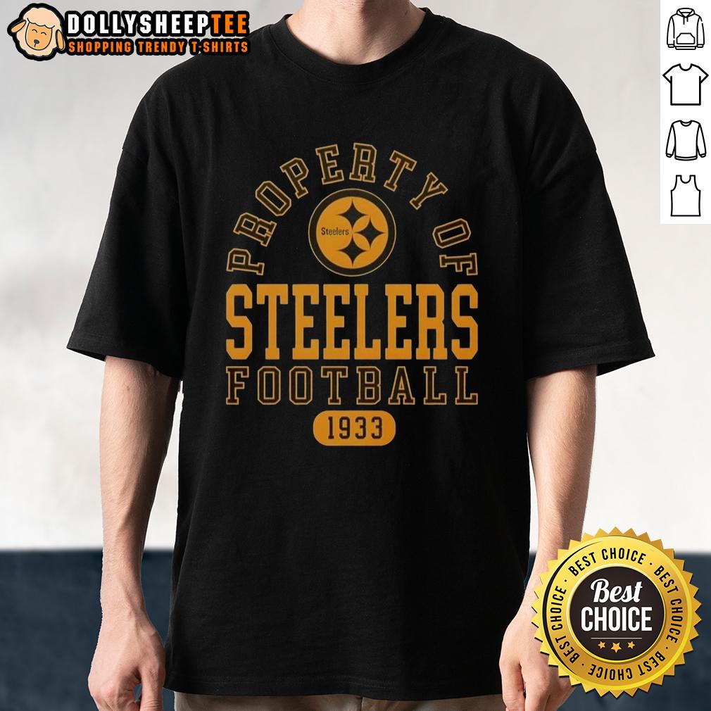 Official Property Of Pittsburgh Steelers Football Since 1933 T Shirt Alt Text: Official Property of Pittsburgh Steelers Football Since 1933 T-Shirt featuring team logo and vintage design.