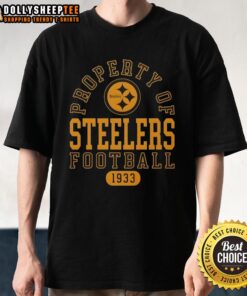 Alt Text: Official Property of Pittsburgh Steelers Football Since 1933 T-Shirt featuring team logo and vintage design.