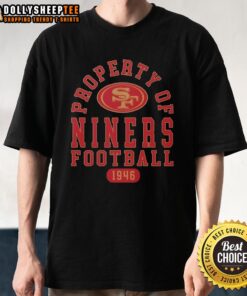 Alt Text: Official San Francisco 49ers football t-shirt, established 1946, showcasing team pride and iconic logo design.