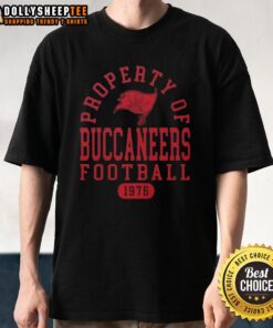 Official Property Of Tampa Bay Buccaneers Football Since 1976 T-Shirt featuring team colors and logo, perfect for fans.