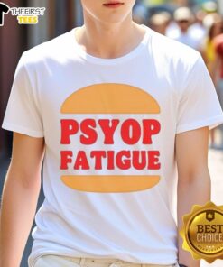 Alt Text: Official Psyop Fatigue Logo T-Shirt featuring a bold graphic design, perfect for casual wear and military style enthusiasts.