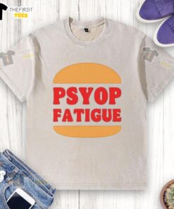 Official Psyop Fatigue Logo washed t-shirt featuring a stylish design, perfect for casual wear and street fashion.