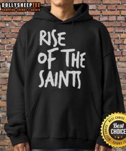 Official Rise of the Saints Hoodie featuring bold graphics and a comfortable fit for fans of the Saints.