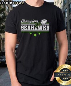 Official Seattle Seahawks Football 2026 Champion Banner T-Shirt featuring team colors and logo, perfect for fans.