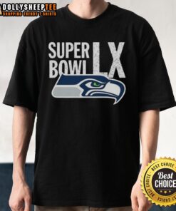 Alt Text: Official Seattle Seahawks NFC Championship 2026 Super Bowl LX t-shirt featuring team logo and championship graphics.