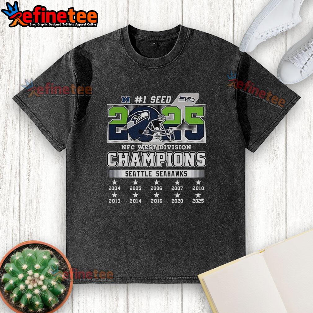 official-seattle-seahawks-nfc-west-champions-2025-2026-seed-1-helmet-logo-washed-t-shirt Official Seattle Seahawks NFC West Champions 2025-2026 Seed 1 helmet logo washed t-shirt, showcasing team pride.