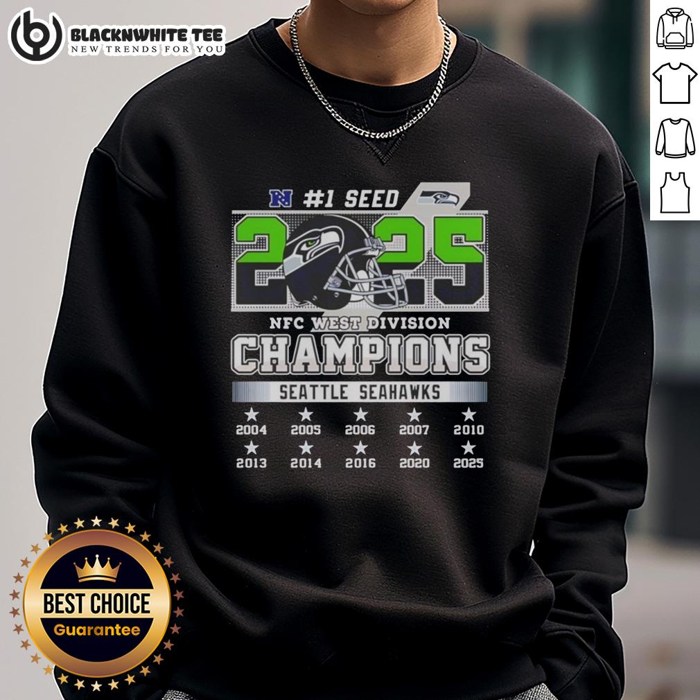 Official Seattle Seahawks Nfc West Division Champions 1 Seed Sweatshirt Official Seattle Seahawks NFC West Division Champions 1 Seed Sweatshirt featuring team logo and vibrant colors.