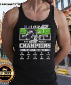 Official Seattle Seahawks NFC West Division Champions tank top showcasing team pride and 1st seed victory.