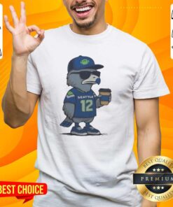 Official Seattle Seahawks NFL Super Bowl LX 2026 mascot T-shirt featuring the iconic Number 12 meme design.
