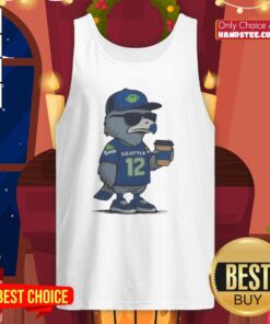 Alt Text: Official Seattle Seahawks NFL Super Bowl LX 2026 mascot tank top featuring Number 12 meme design.