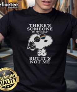 Alt Text: Official Snoopy Pink Floyd T-Shirt featuring 'There's Someone In My Head But It's Not Me' design in vibrant colors.