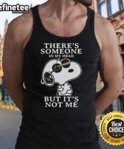 Alt Text: Official Snoopy Pink Floyd tank top featuring 'There's someone in my head but it's not me' design.