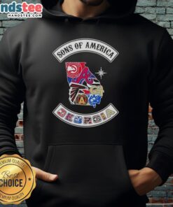 Official Son Of America Georgia Map Sports Logos Combine Hoodie featuring vibrant graphics and state pride design.