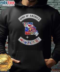 Alt Text: Official Son of America Missouri map sports logos combine hoodie design, showcasing unique regional style and team spirit.