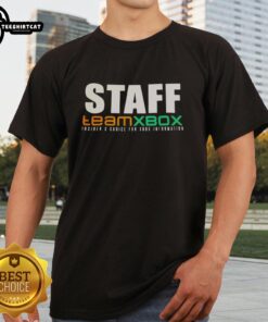 Official Staff Team Xbox Insider's Choice T-Shirt featuring Xbox logo and vibrant design for gaming enthusiasts.