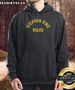 Official Stephen King Rules Hoodie featuring a bold design, perfect for fans of the legendary author and his works.