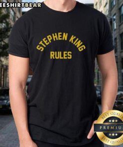 Official Stephen King Rules T-Shirt featuring iconic quotes and designs for fans of horror literature and merchandise.