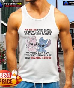 Official Stitch and Angel tank top for sisters, featuring fun design and vibrant colors, perfect for everyday wear.