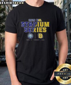 Official Tampa Bay Lightning vs Boston Bruins NHL 2026 Stadium Series T-Shirt featuring team logos and vibrant design.