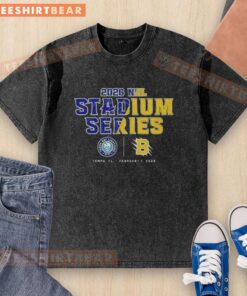 Alt Text: Official Tampa Bay Lightning vs Boston Bruins NHL 2026 Stadium Series match-up washed t-shirt design.