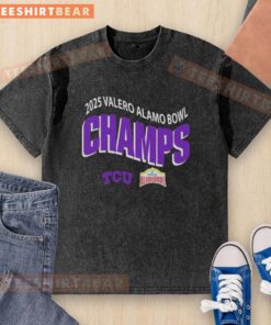 TCU Horned Frogs Football 2025 Valero Alamo Bowl Champions washed t-shirt, celebrating victory on December 30 in San Antonio, TX.