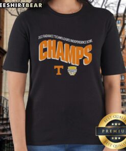 Official Tennessee Volunteers Football 2025 Liberty Mutual Music City Bowl Champions Ladies Tee shirt design.