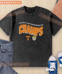 Official Tennessee Volunteers Football 2025 Liberty Mutual Music City Bowl Champions Washed T-Shirt design.