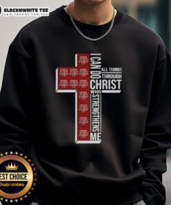 Alt Text: Official Texas A&M Aggies women's basketball sweatshirt with I Can Do All Things Through Christ design.