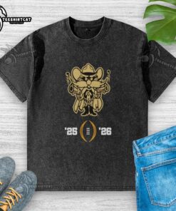 Official Texas Tech Red Raiders Football 2025-26 College Football Playoff washed t-shirt in red, showcasing team pride.