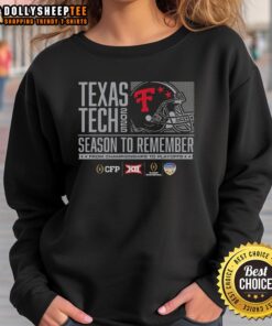Alt Text: Official Texas Tech Red Raiders helmet featured on a 2025 championship sweatshirt, perfect for fans and collectors.