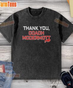Official Buffalo Bills logo washed t-shirt honoring Coach McDermott, perfect for fans and casual wear.