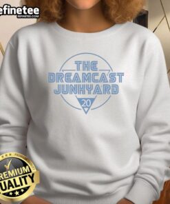 Alt Text: Official The Dreamcast Junkyard 20 Years logo sweatshirt featuring retro design and vibrant colors.