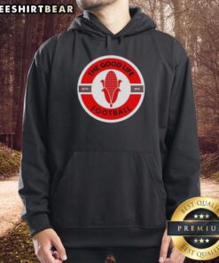 Official Nebraska Cornhuskers logo hoodie showcasing The Good Life design in vibrant red and white.