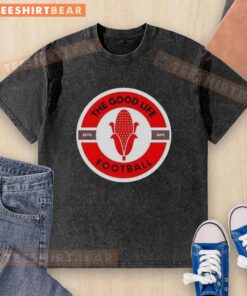 Official Nebraska Cornhuskers logo on a washed t-shirt, perfect for fans of The Good Life football apparel.