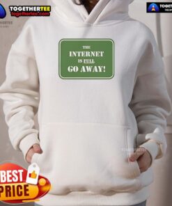 Official The Internet Is Full Go Away Hoodie in black, featuring stylish text design, perfect for casual wear.