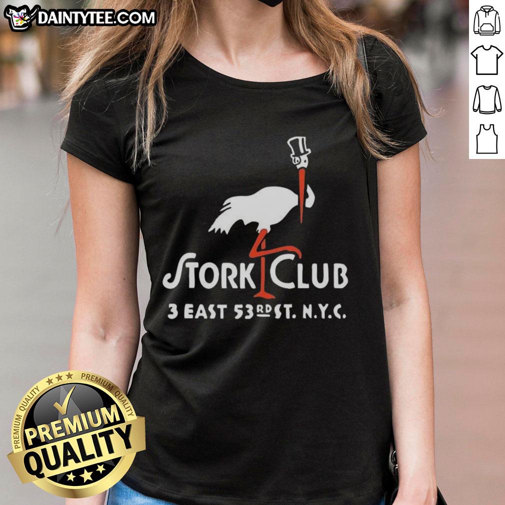 official-the-stork-club-3-east-new-york-city-vintage-restaurant-logo-ladies-tee Alt Text: Vintage logo of The Stork Club restaurant in East New York City on a ladies' tee shirt, showcasing classic design.
