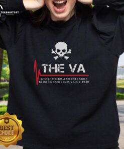 Alt Text: Official The Va Giving Veterans A Second Chance To Die Sweatshirt showcasing a stylish design for veteran support.