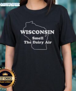 Official The Wire Herc Wisconsin Smell The Dairy Air Ladies Tee featuring a stylish design for fans of the show.